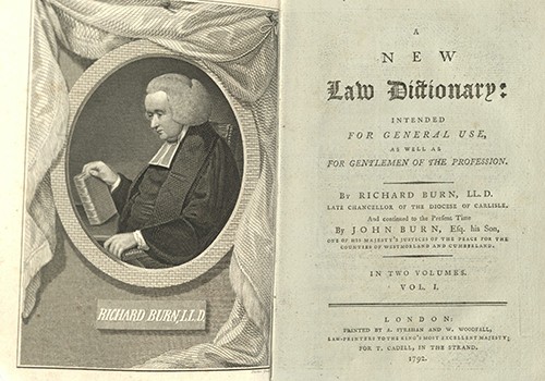 Richard Burn and John Burn, A New Law Dictionary. . . . London, 1792.