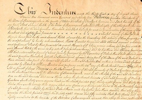 Deed of Property from Cornelius and Idah Hoornbeck to Samuel Hatch. Shawangunk, NY, 1795. #2537