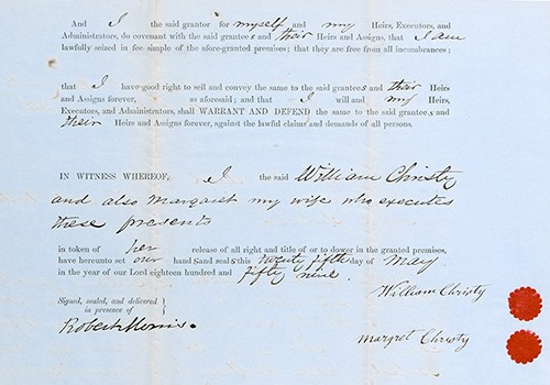Deed of Chelsea Property, Written and Witnessed by Robert Morris. Chelsea, MA, 1859. #0619