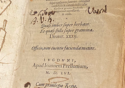 Enchiridion Iuris Scripti Galliae Moribus. London, 1556.