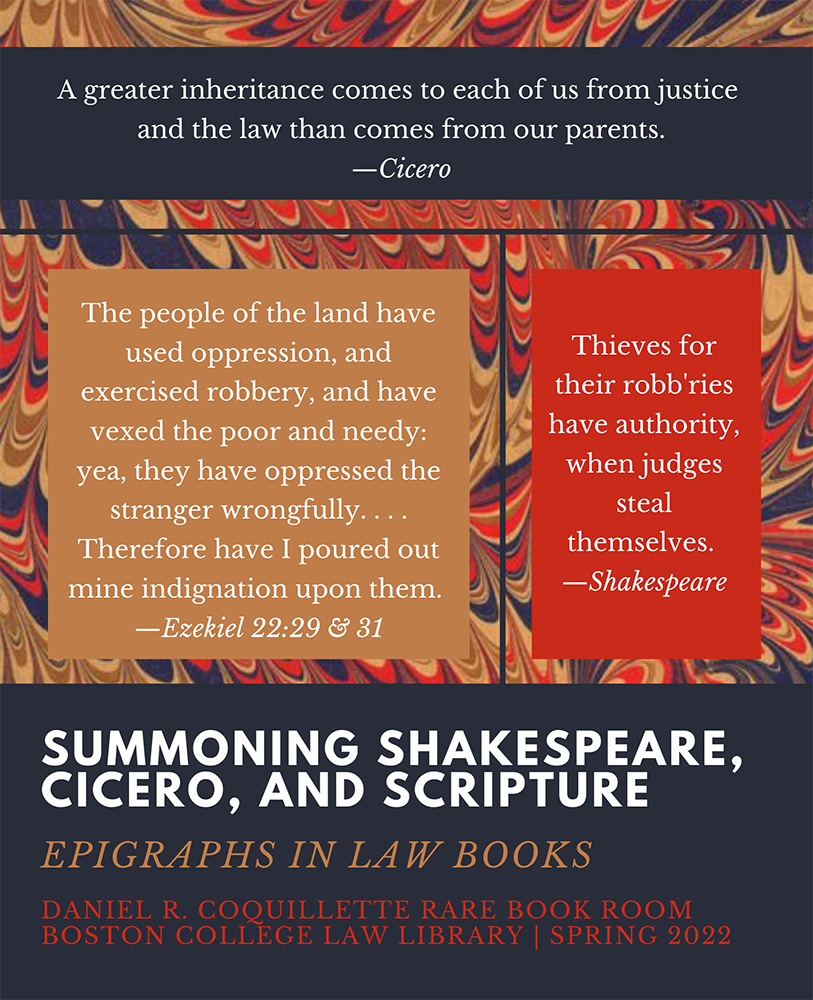 Summoning Shakespeare, Cicero, and Scripture: Epigraphs in Law Books Exhibit Cover