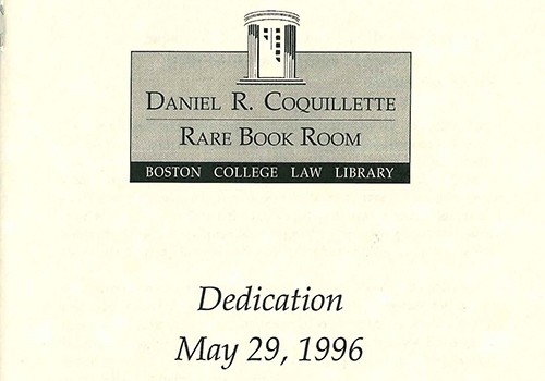 Rare Book Room 1996 Dedication Cover