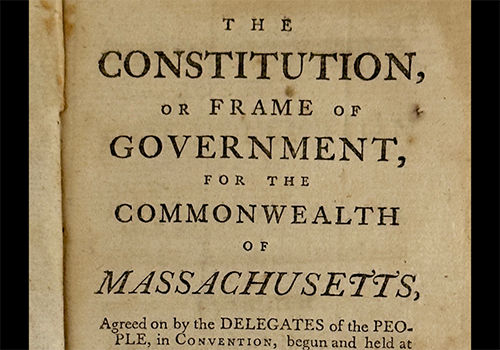 The Constitution, or Frame of Government for the Commonwealth of Massachusetts. Worcester, 1787.