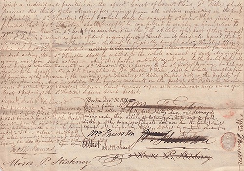 Page 4 of Agreement between William Thurston and John M. Fiske. [Boston], 1819-1821.