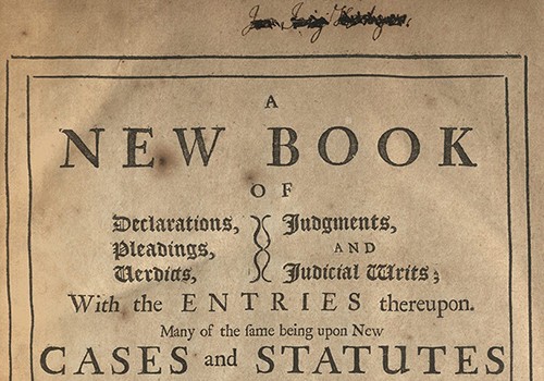 Henry Clift, A New Book of Declarations, Pleadings, Verdicts, Judgments, and Judicial Writs...London, 1719.