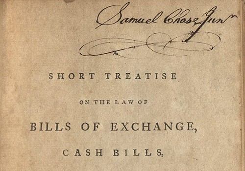 John Bayley, A Short Treatise on the Law of Bills of Exchange, Cash Bills, and Promissory Notes. Dublin, 1789.