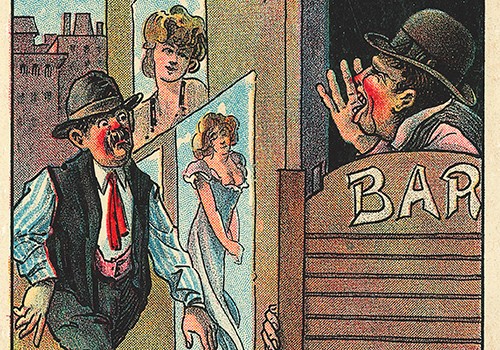 “Call to the Bar.” Illustrator: P. Riche. Copyright 1910.