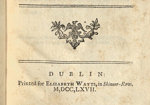 Blackstone’s Law Tracts. Dublin: Printed for Elizabeth Watts, 1767.
