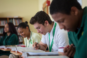 High school students studying