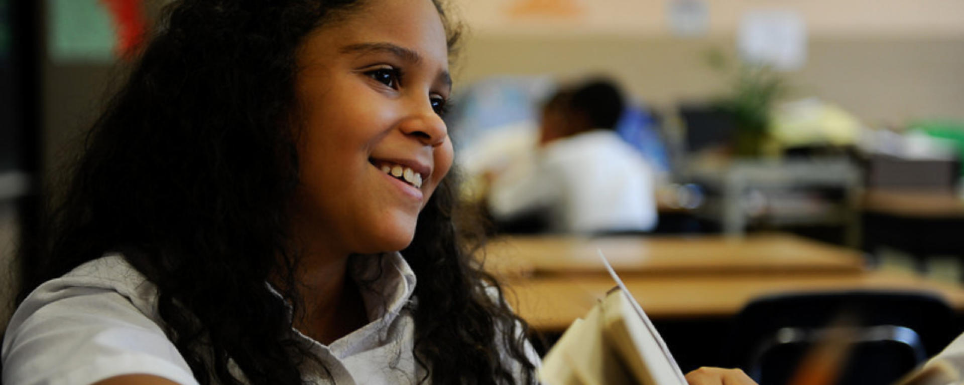 student in classroom