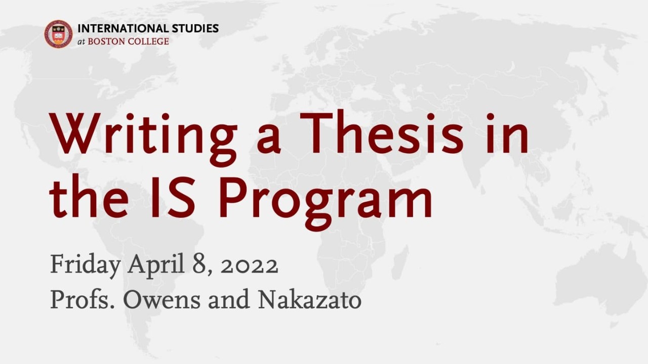 Click to watch a recording of our April 2022 info session for potential thesis writers.