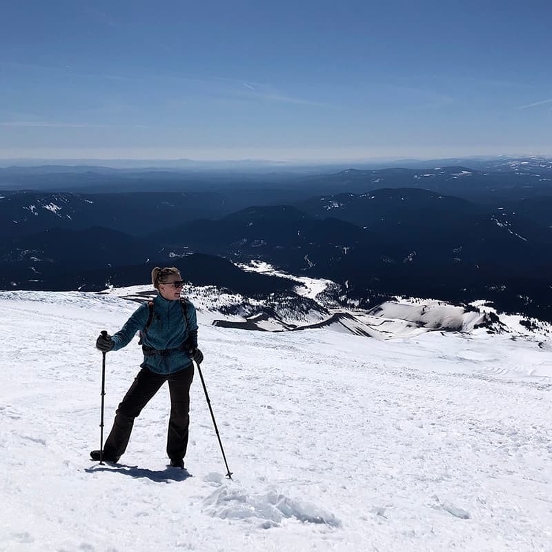 "This is a photo taken of my mom," writes IS Major Zoë Fanning '20, "after we'd hiked above the chairlift at Timberline Lodge on Oregon's Mount Hood. After the chaos of moving back across the country in March, it provided some much needed calm and perspective."