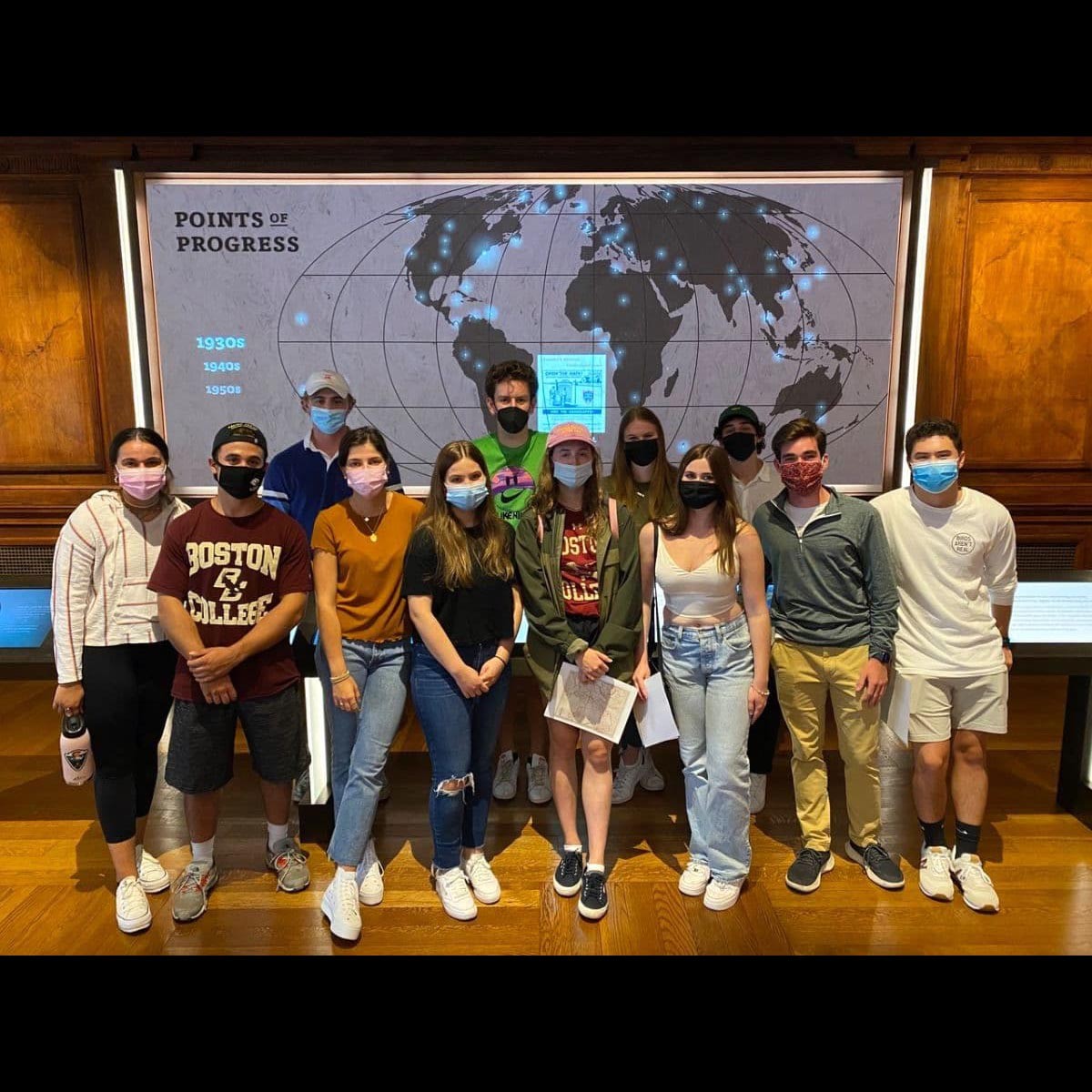 Students from Prof. Grant's "Where on Earth" course visit the Mapparium in Boston.