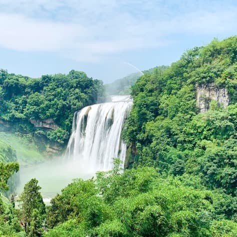 Majestic waterfall in Guizhou, China