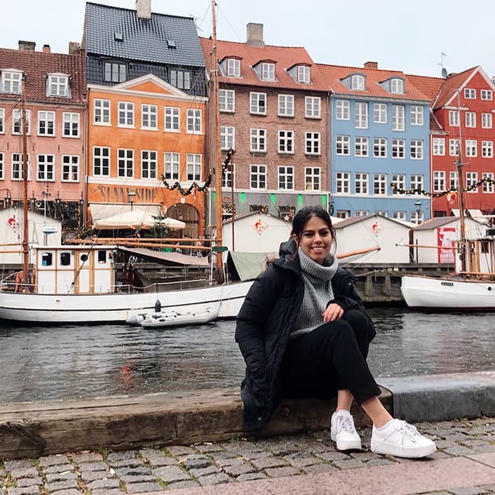 Mahima Menghani '21 sends this postcard from Copenhagen, where the famous Nyhavn canal's colorful townhouses have an equally colorful history as a hangout for sailors to drink and enjoy the city between their travels. 