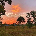 Sun sets over a village in Siaya County, in southwestern Kenya near the Ugandan Border, in a photo taken by Victoria Pouille ‘20, who lived there (and in the Ivory Coast) for several weeks in August 2019 during a research and service trip focusing on women’s reproductive health.