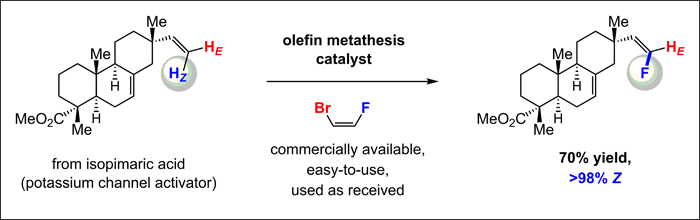 Direct synthesis of Z-alkenyl halides through catalytic cross-metathesis