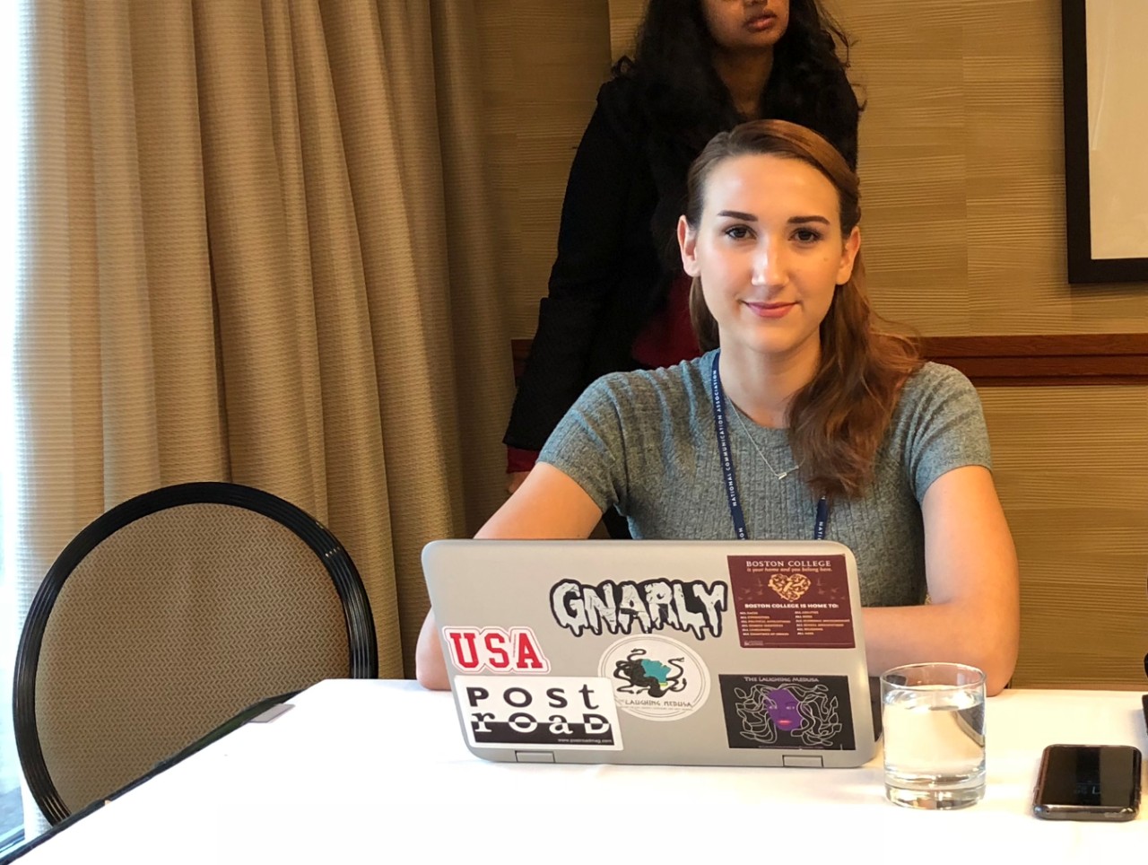 Photo of Bailey Flynn presenting her research