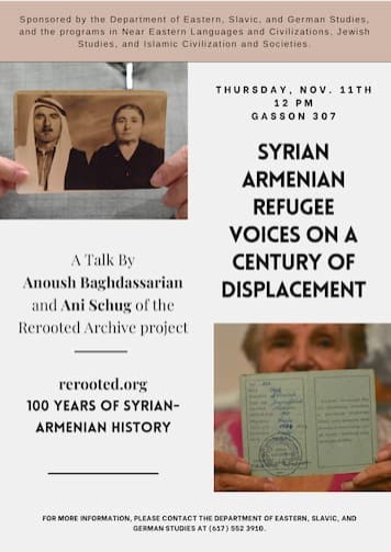 Photo of Syrian Armenian Refugee Voices Flyer Website