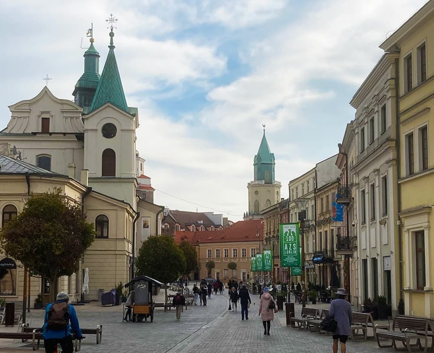 Photo of an East European city street.