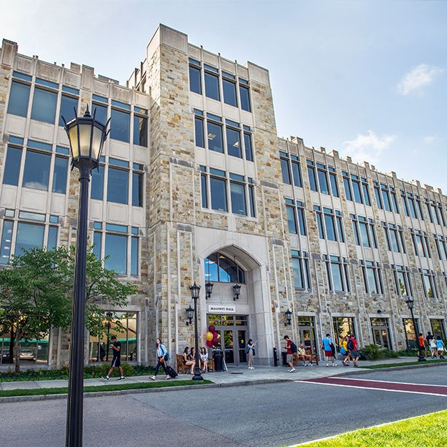 Maloney Hall, home to the Connell School, features state-of-the-art facilities, including the Brown Family Clinical Learning Laboratory, the Simulation Lab, four examination rooms, and the Student Learning Commons.