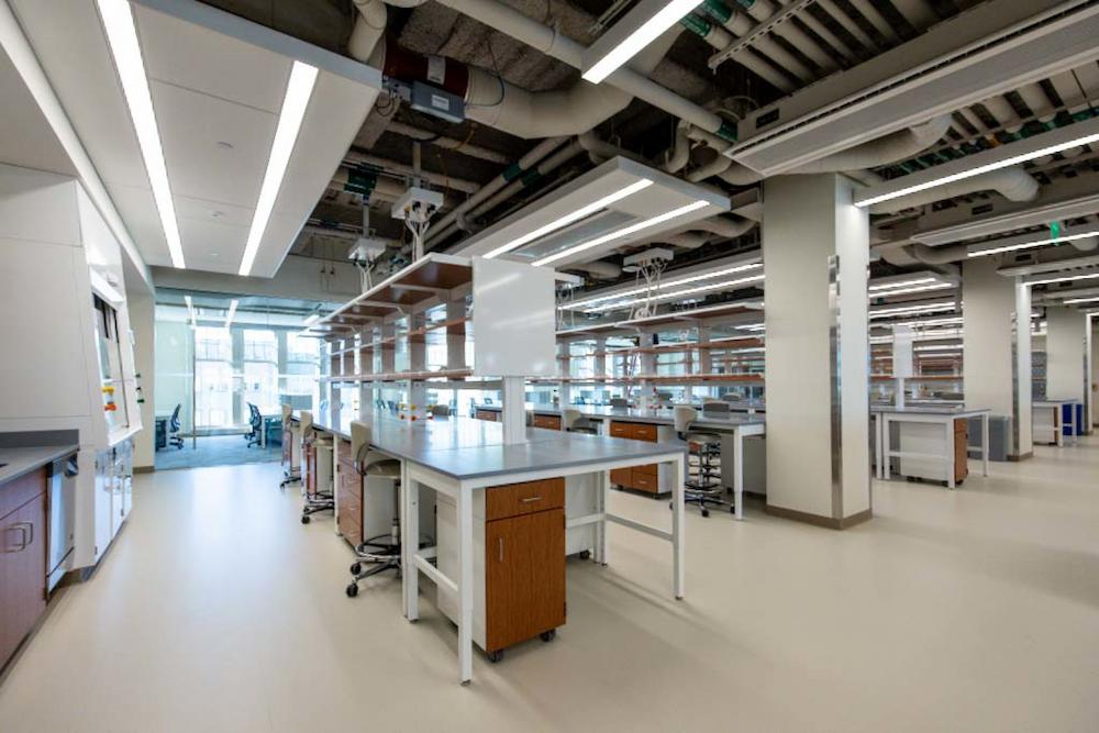 A laboratory in the new Integrated Science Building. A laboratory in the new Integrated Science Building.