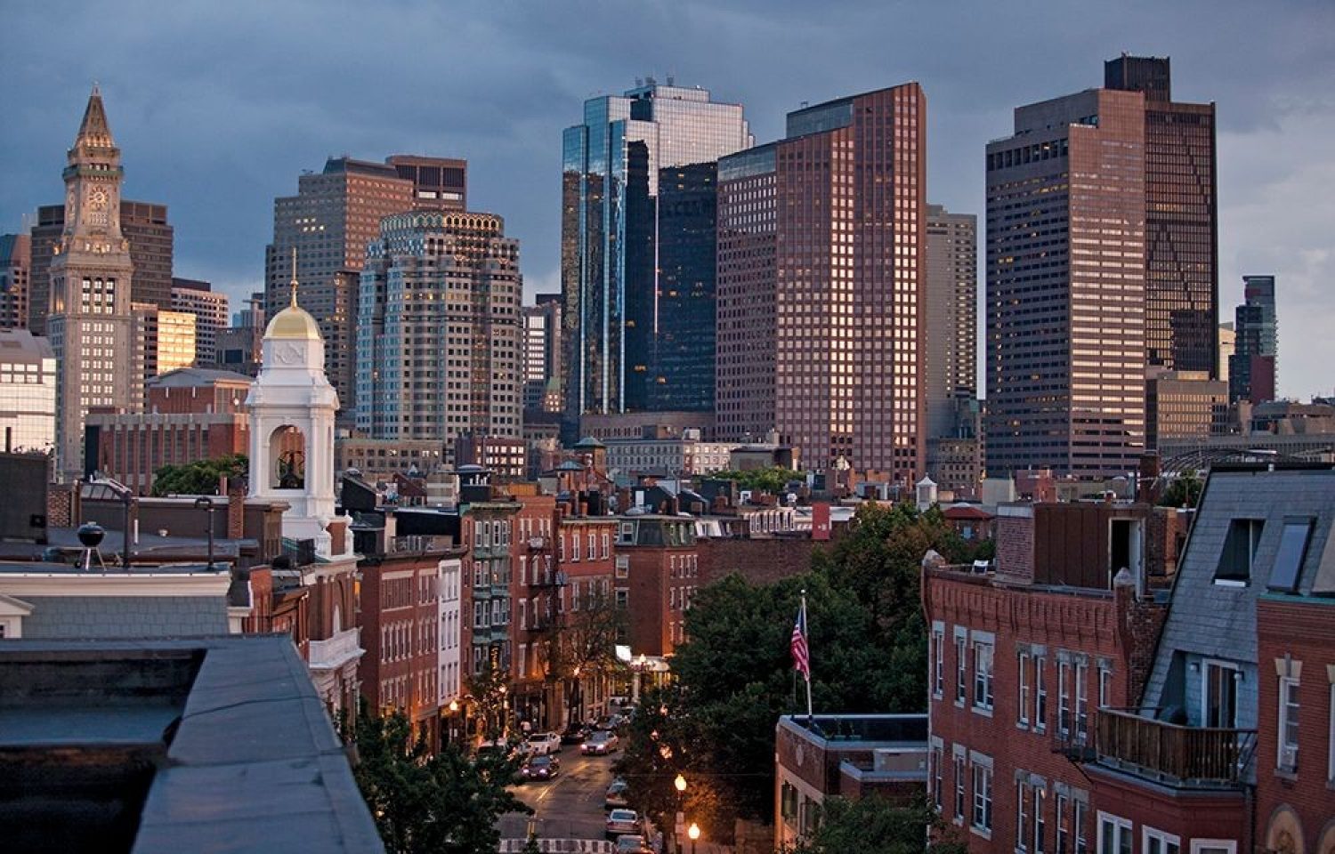 Downtown Boston's skyline, as viewed from the North End.