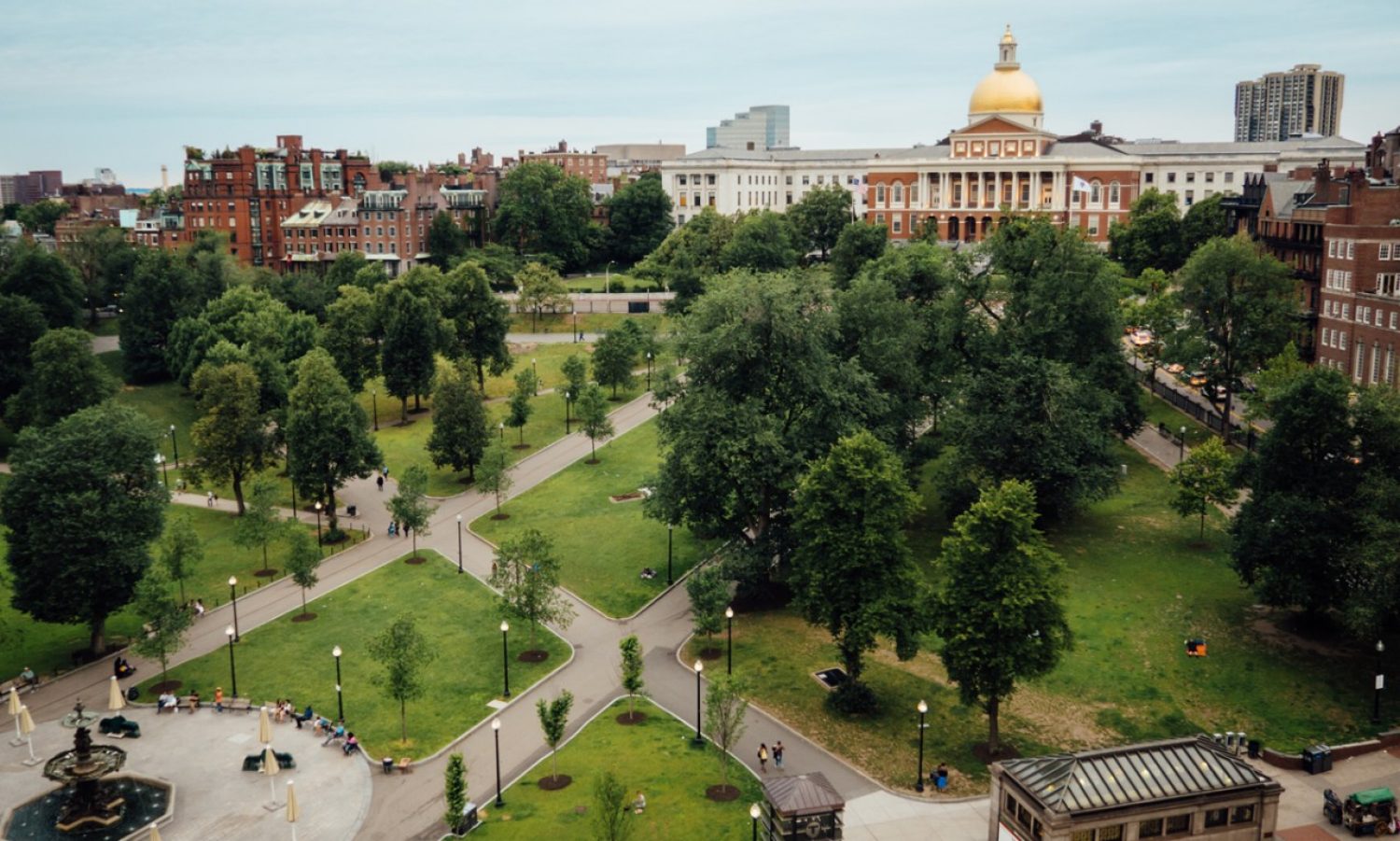 Boston Common and the Massachusetts State House
