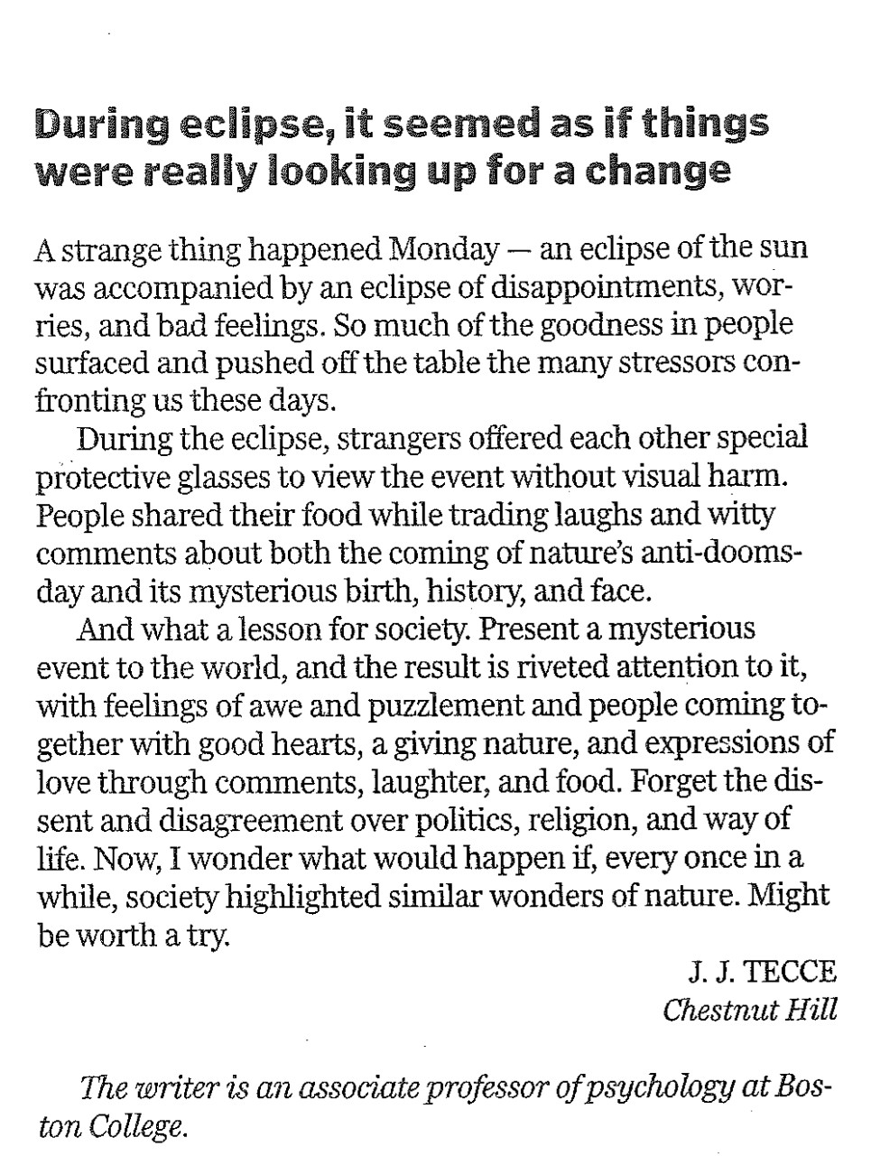 Photo of Joe Tecce letter