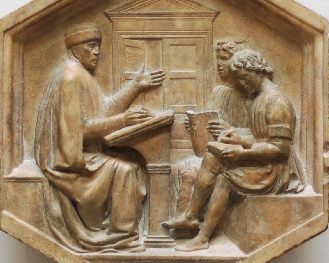 Photo of Portrait of a Grammar Teacher by Della Robbia from Wikimedia