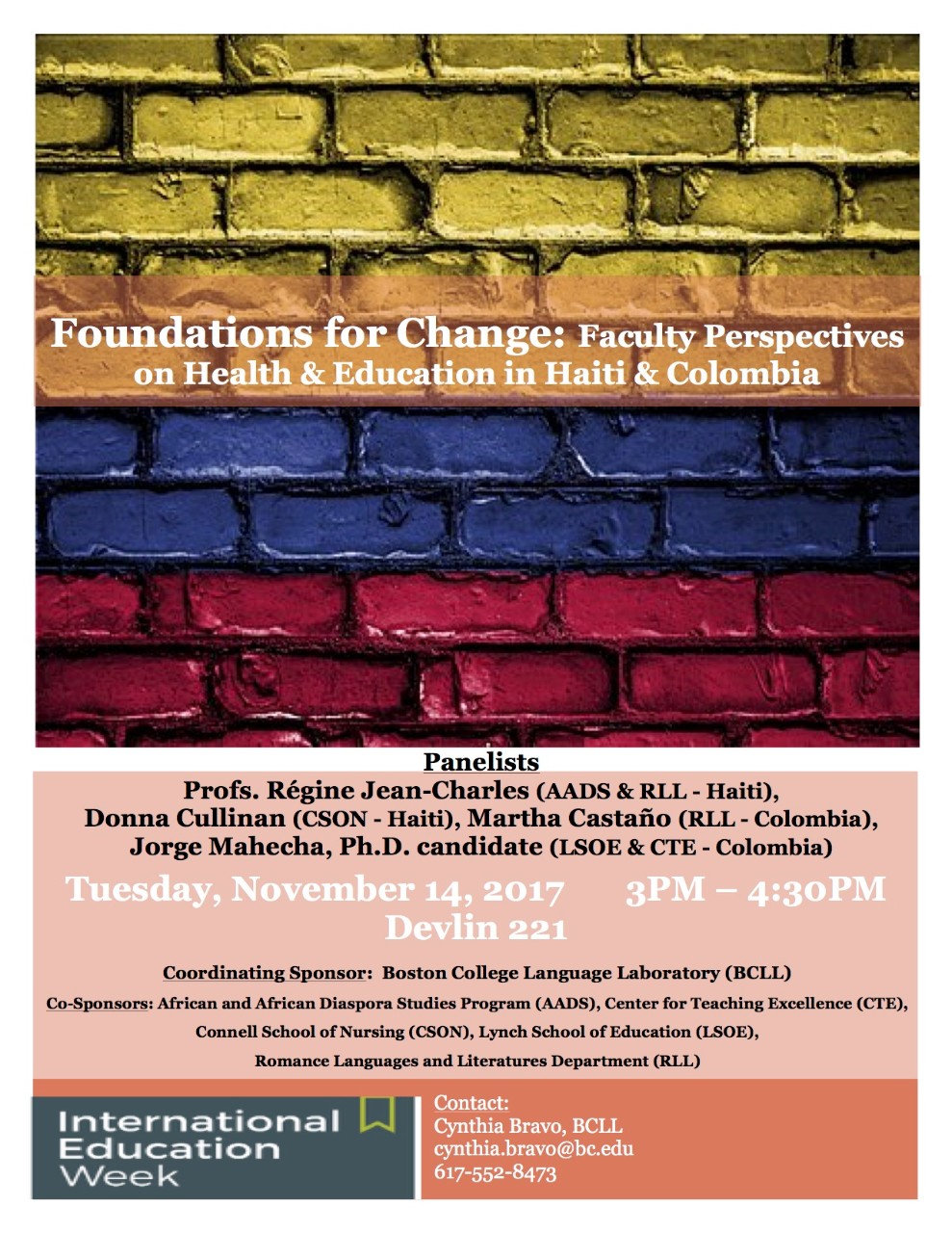 Photo of RLL Faculty Panel for International Education Week at Boston College
