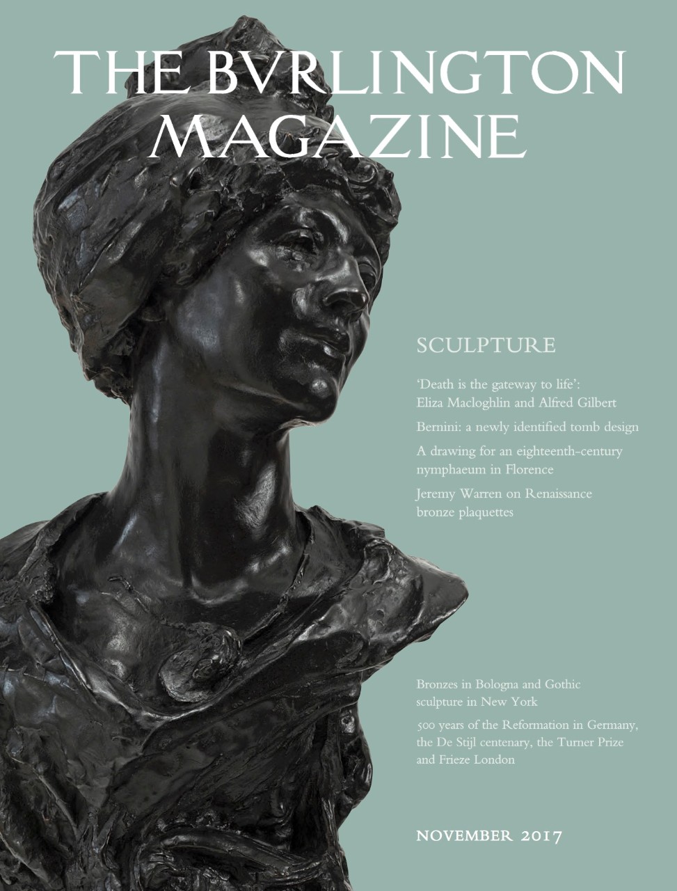 Photo of Front Cover of Burlington Magazine London November 2017 issue