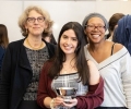 Photo of From left to right: Professor Juliet Schor, Kara Johansen, Professor Zine Magubane