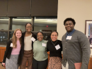 Photo of Image of Sociology undergraduates honored. From left to right: Macy Ryan, Caira Mathieu, Angelique Jean-Noel, Julia Bowers, Aaron (Zeke) Coleman. Not pictured: Mikayla Sanchez