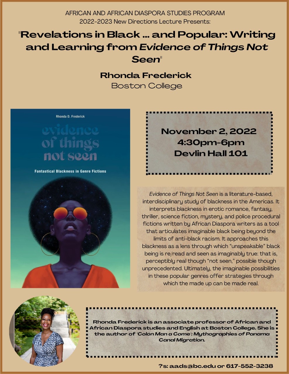 Photo of 11.02.2022 New Directions Lecture_Rhonda Frederick_Revelations in Black