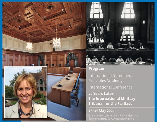Photo of Prof. Franziska Seraphim speaks at the International Nuremberg Principles Academy in Nuremberg, Germany