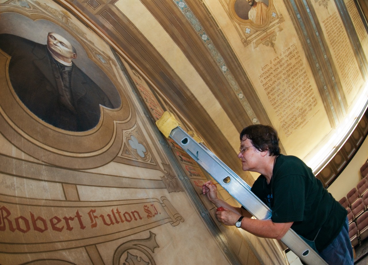 painting names on the wall