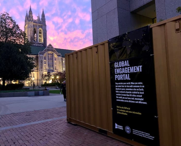 Photo of The Global Engagment Portal at sunset