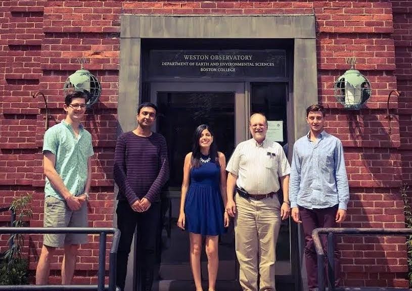 Photo of Professor Ebel and Students: Summer 2018 at Weston Observatory