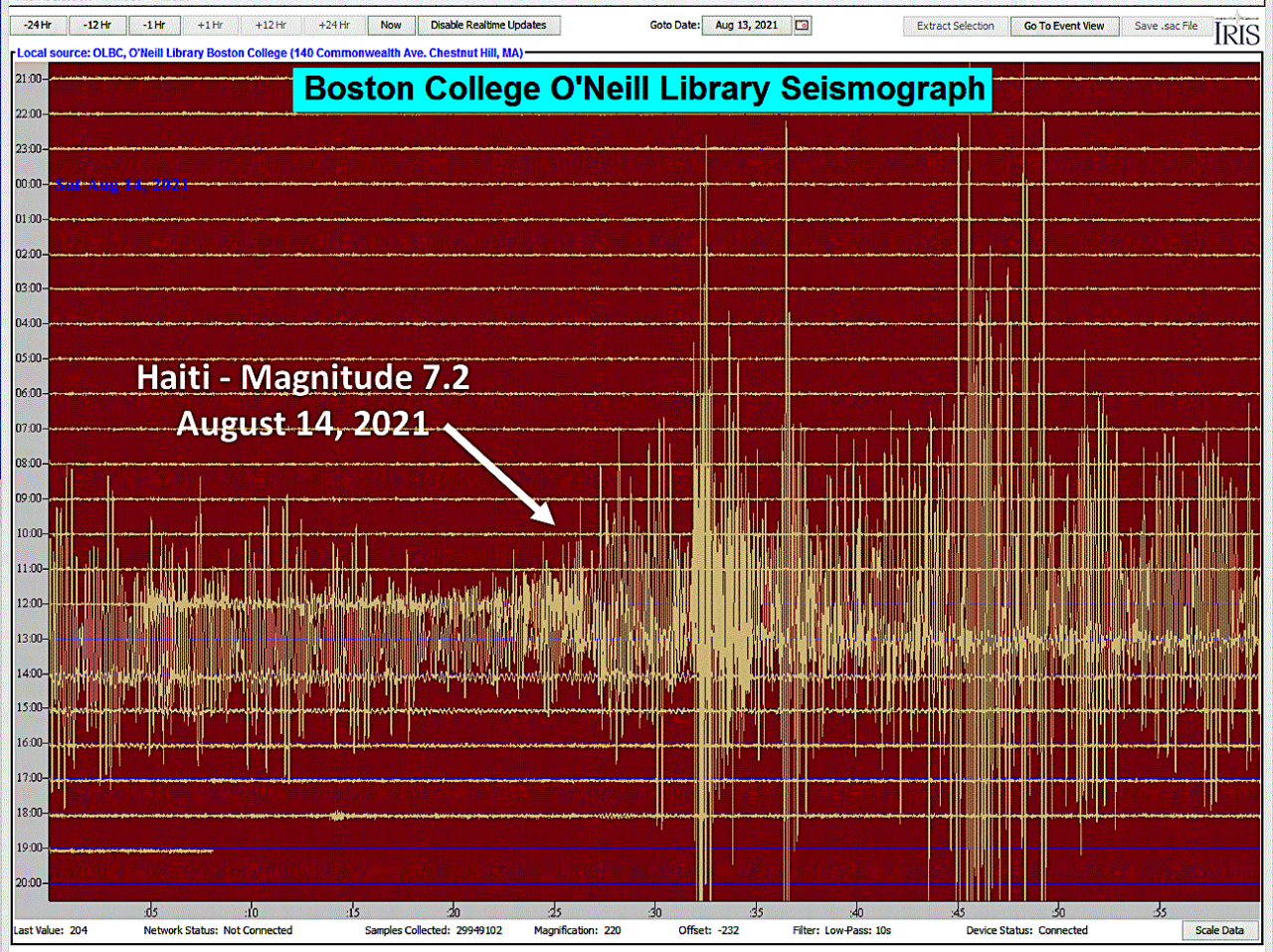 Photo of Magnitude 7.2 earthquake in Haiti on 08/14/2021.