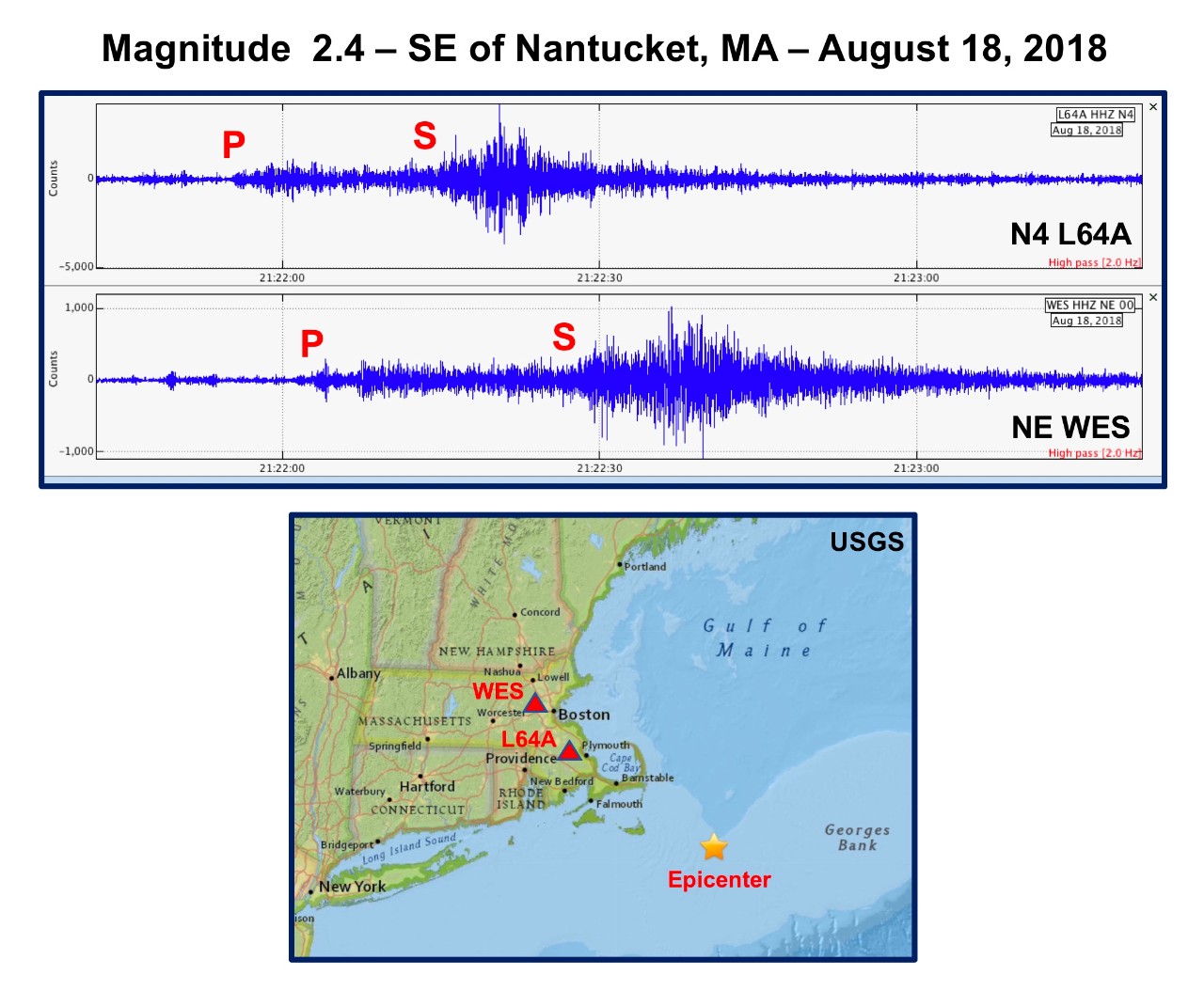 Photo of Magnitude 2.4 earthquake off the coast of Nantucket