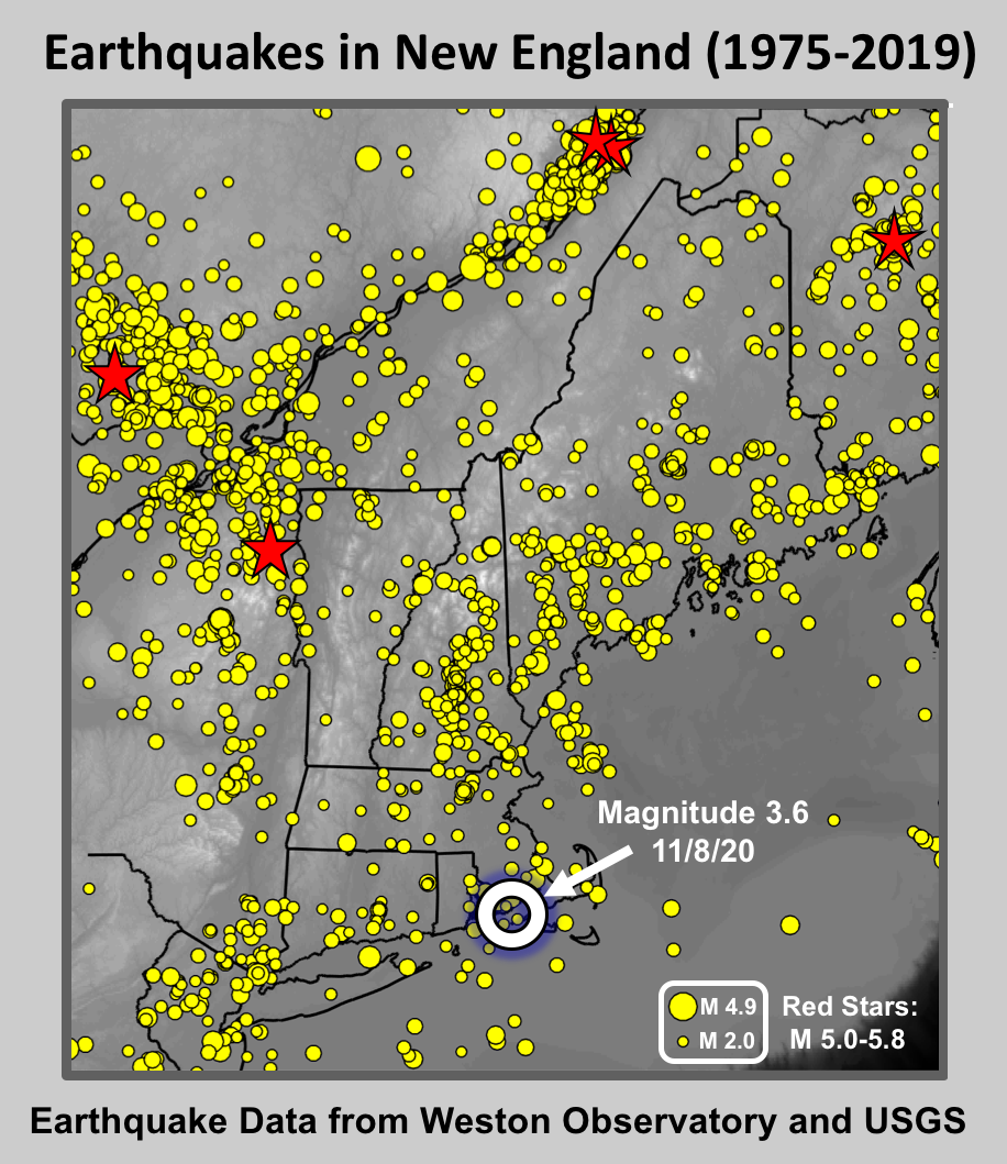 Photo of Seismicity Map of New England