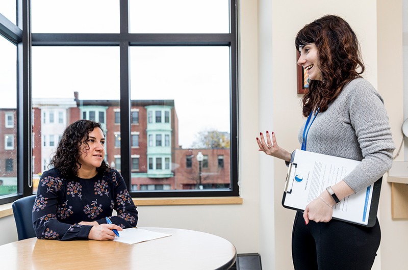 Natalie Alas, MSW ’16, and Laura Zocchi, MSW ’16