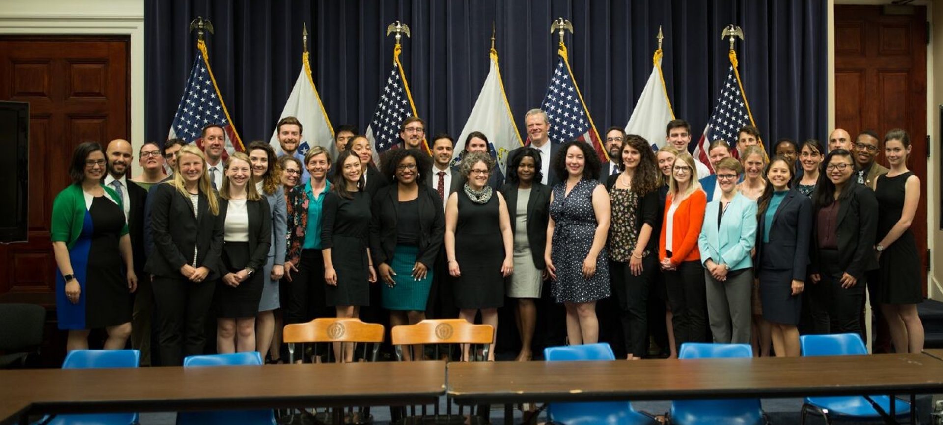 2018 Rappaport Institute Summer Fellows with Governor Charles Baker at the MA State House