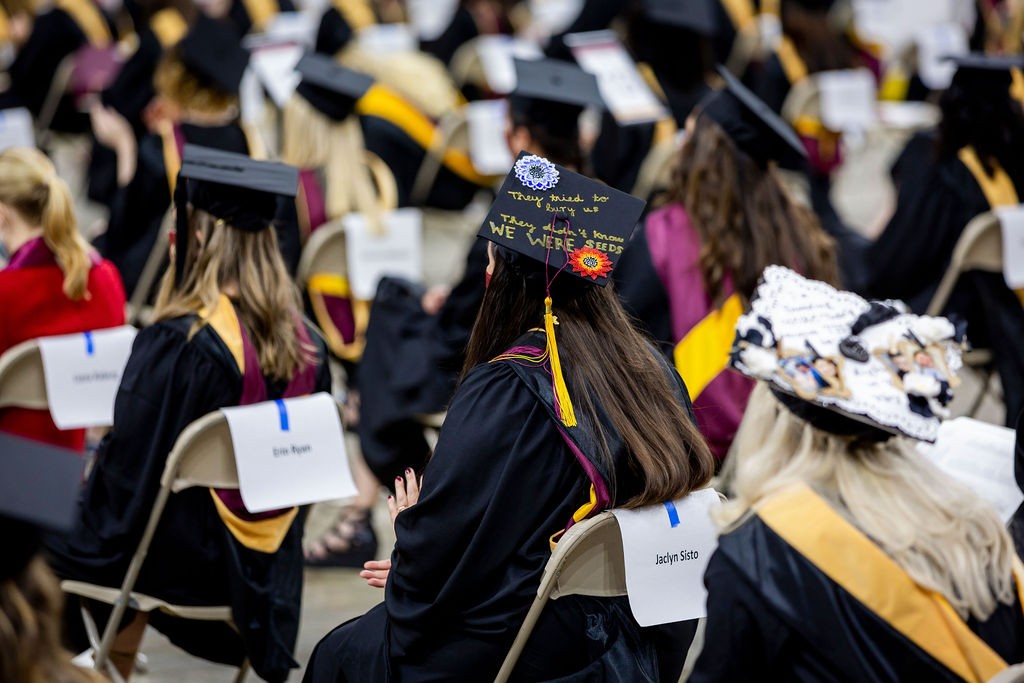 Students at a diploma ceremony 