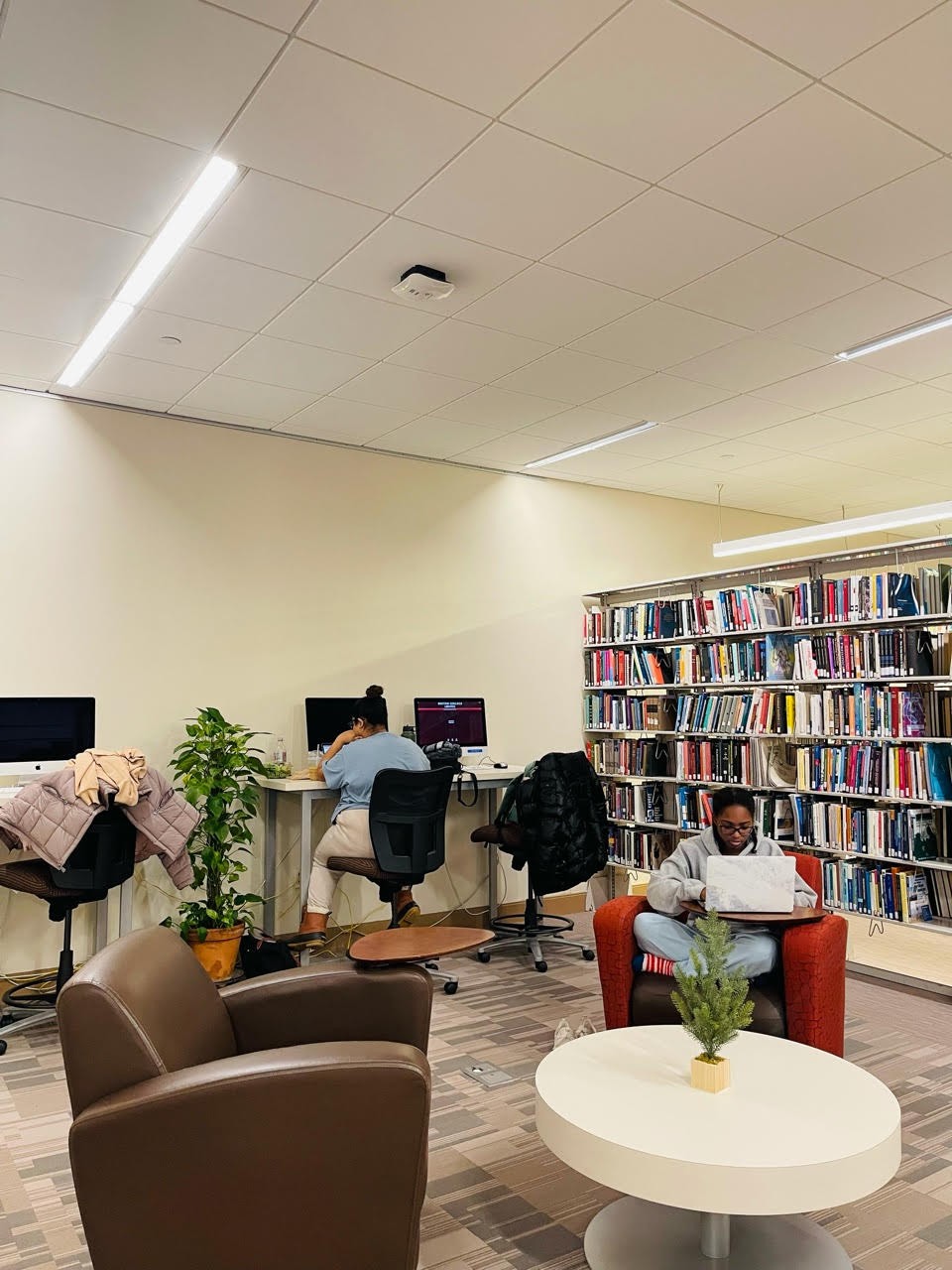 Students study in the Social Work Library