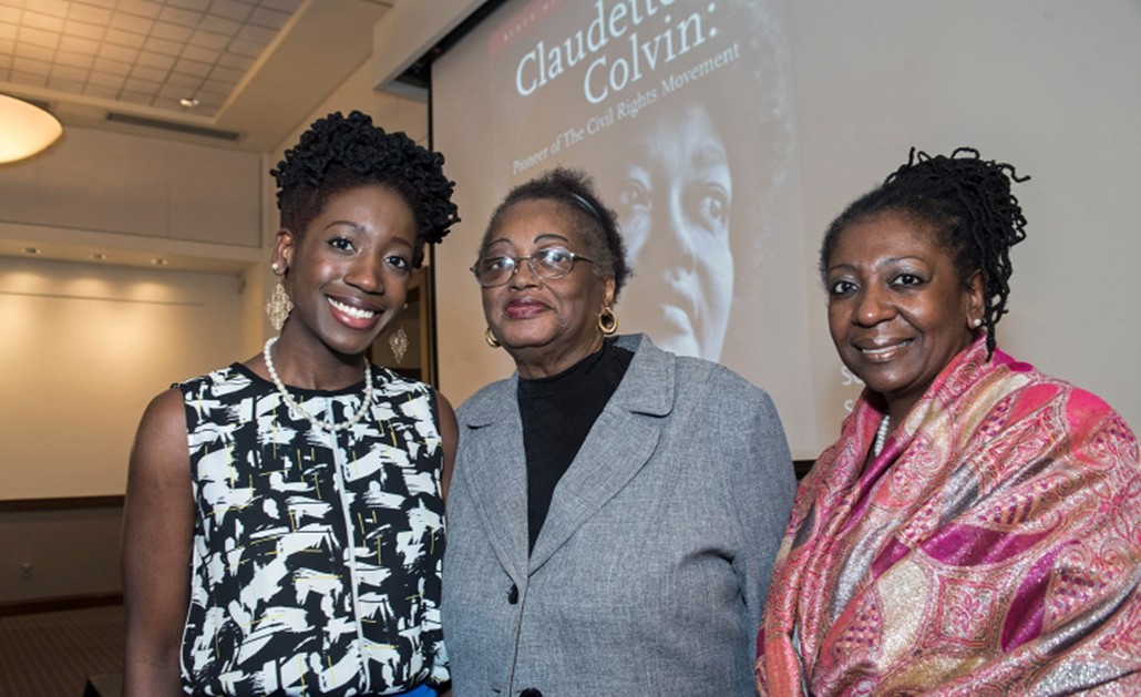 From left to right: Jennifer Colvin, Claudette Colvin, and Cheryl Colvin