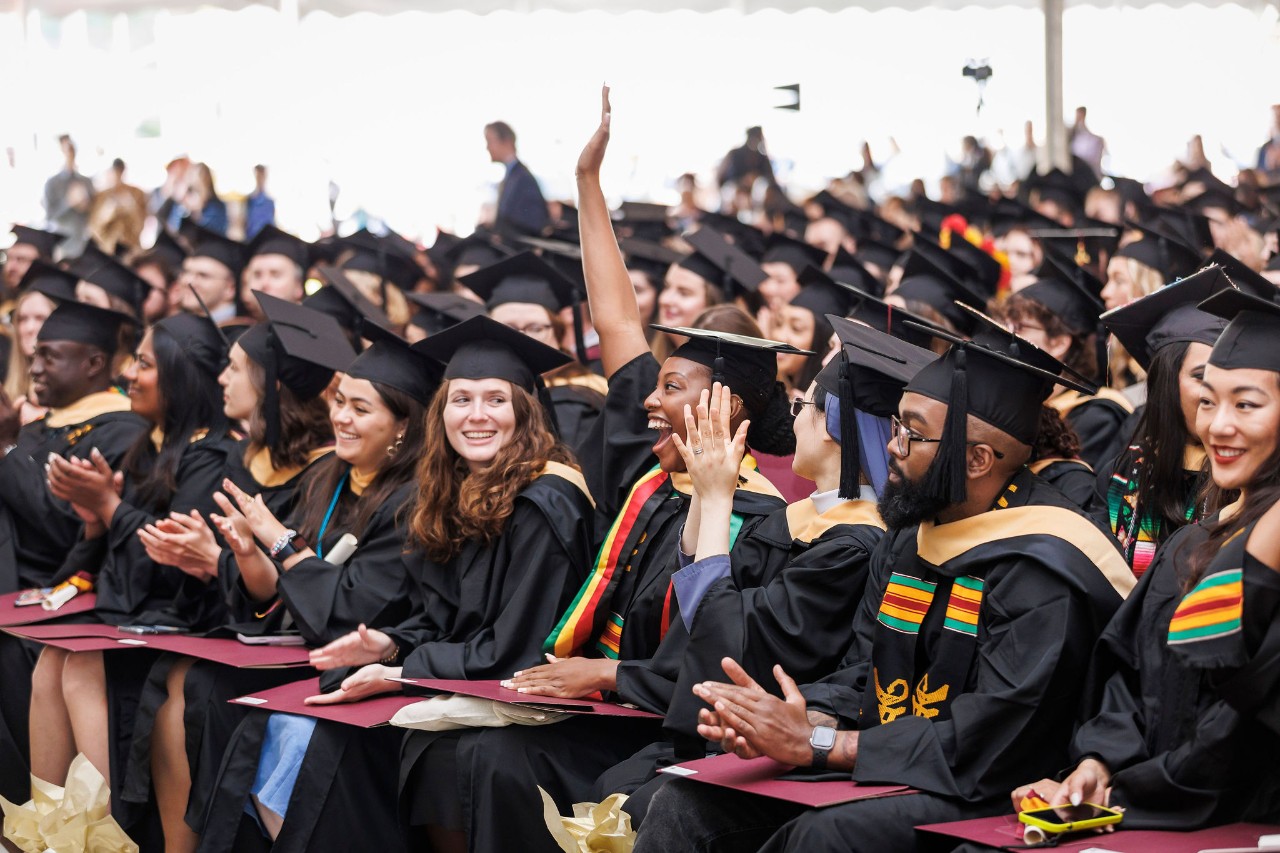 Students celebrate at the diploma ceremony