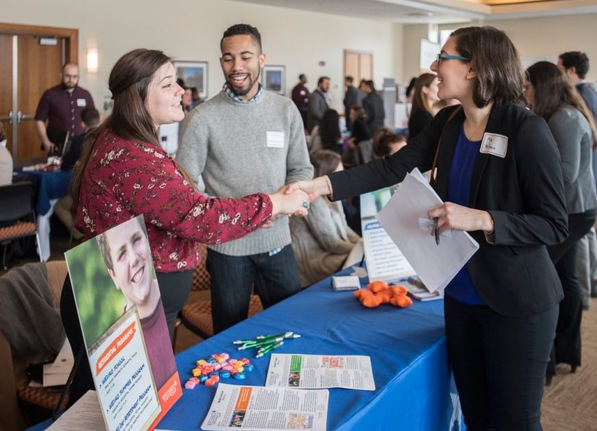 A file photo of students and employers at BCSSW’s annual Social Services Recruitment Fair.