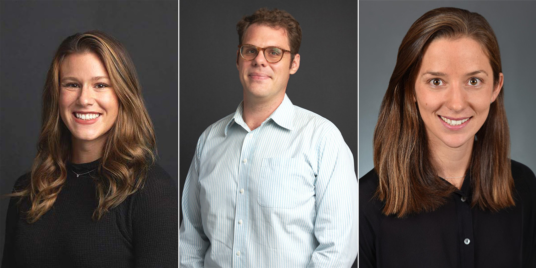 Doctoral candidates Laura Bond, J.C. Hodges, and Natalie Grafft